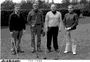 Jean-Noël Lavoie et des trois joueurs de golf lors du tournoi de l'Assemblée nationale