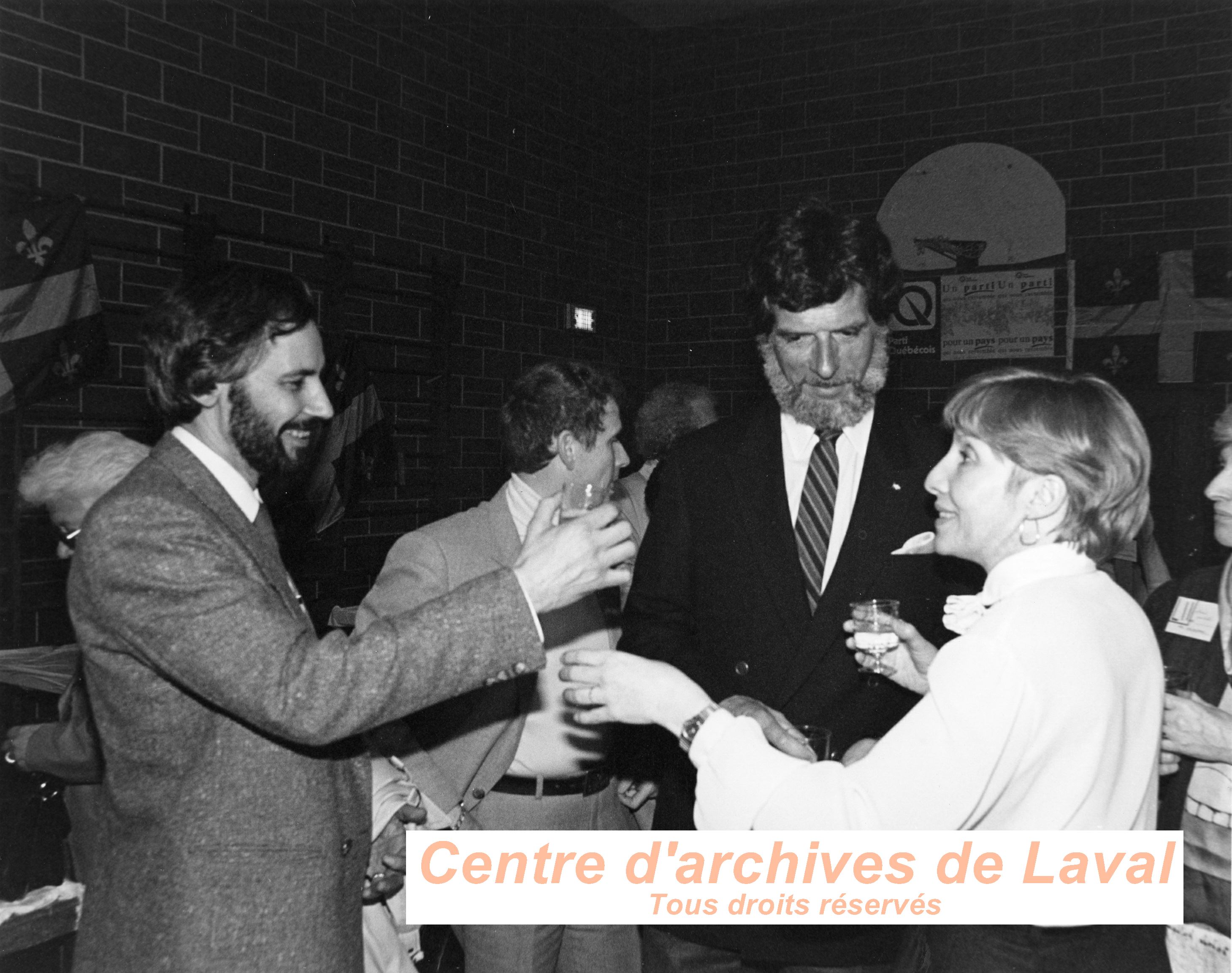 Michel Leduc en compagnie de Rodrigue Biron et Madeleine Dalphond-Guiral en 1983