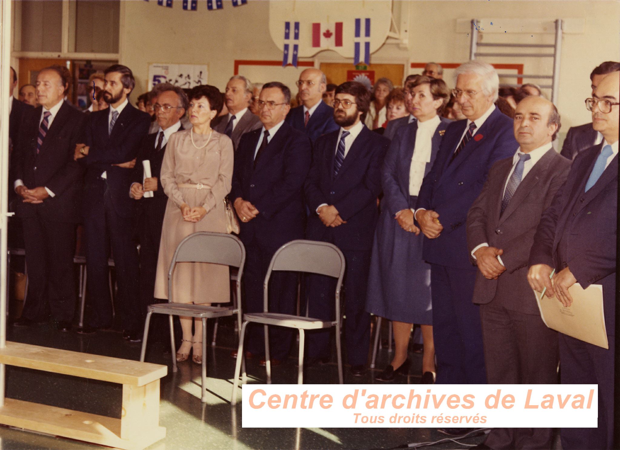 Inauguration de l'cole Dmosthne, en 1982