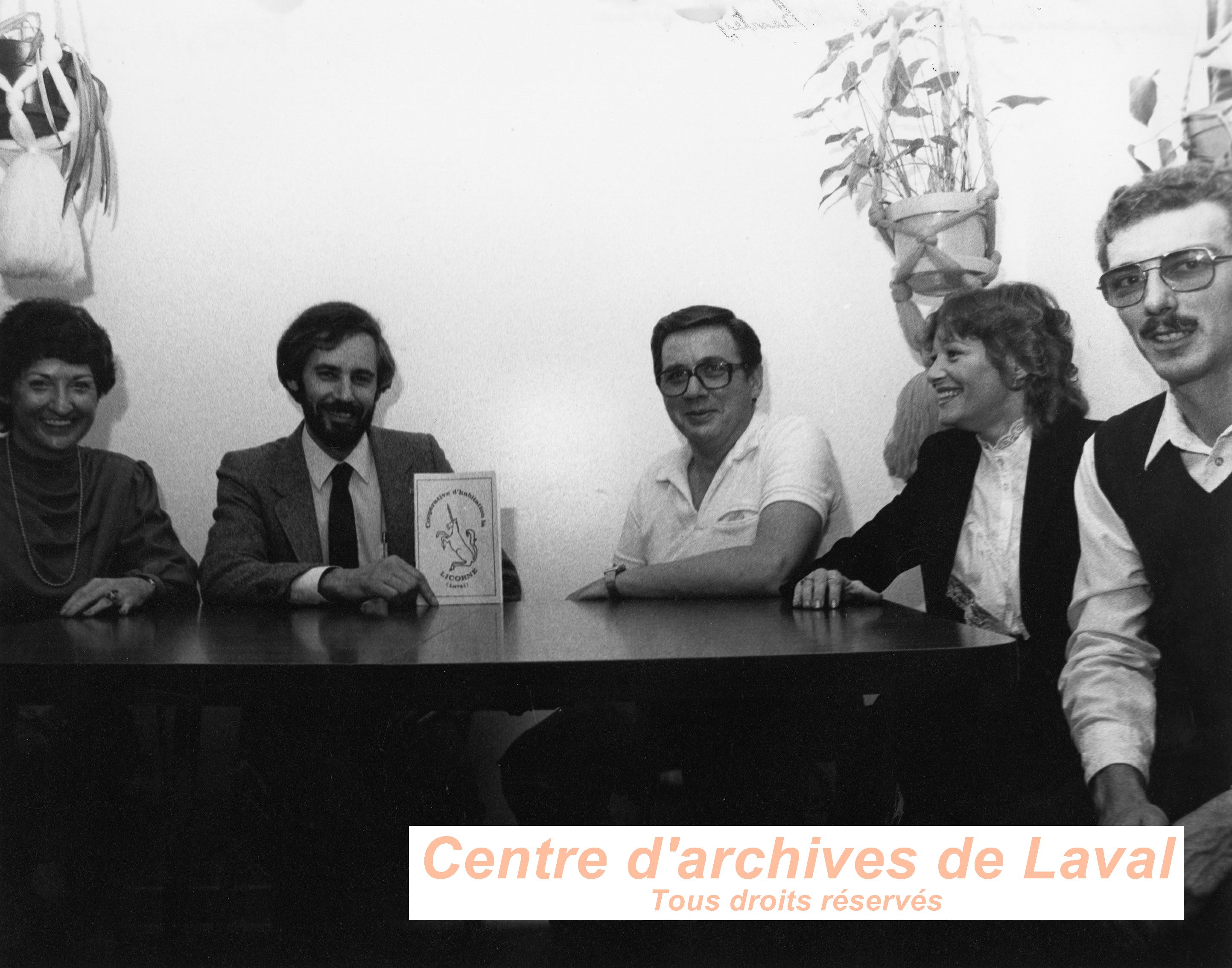 Michel Leduc lors de l'inauguration de la cooprative d'habitation La Licorne, en 1982