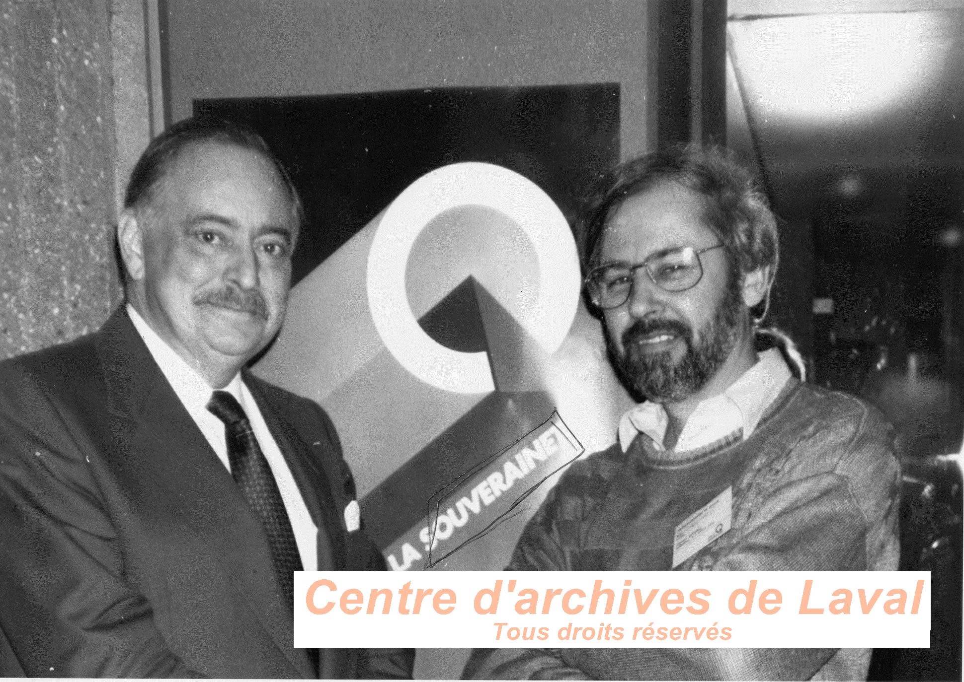 Michel Leduc en compagnie de Jaques Parizeau lors du congrs rgional du PQ en 1989