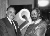 Michel Leduc en compagnie de Jaques Parizeau lors du congrs rgional du PQ en 1989
