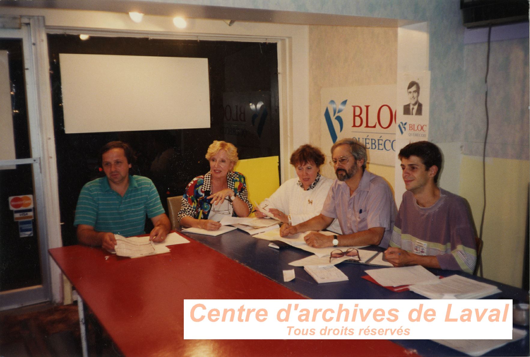 Les candidats de Laval pour le Bloc qubcois lors d'une rencontre de stratgie en 1993