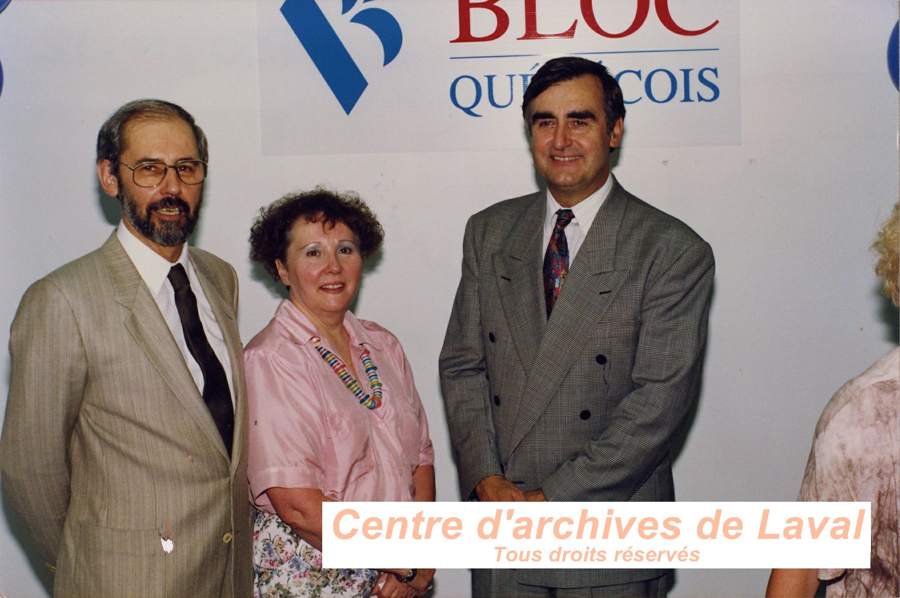 Michel Leduc, Maud Debien et Lucien Bouchard lors de la campagne lectorale de 1993 du Bloc qubcois