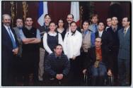 Michel Leduc et des stagiaires en insertion de l'cole Saint-Jrme, en 1998
