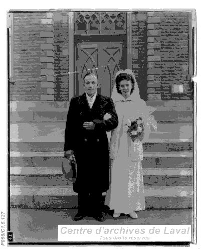 Franois Legault et Madeleine Sauriol le jour de leurs noces.