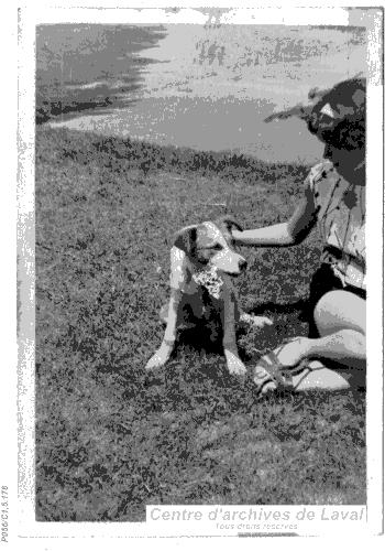 Jeune fille et un chien.