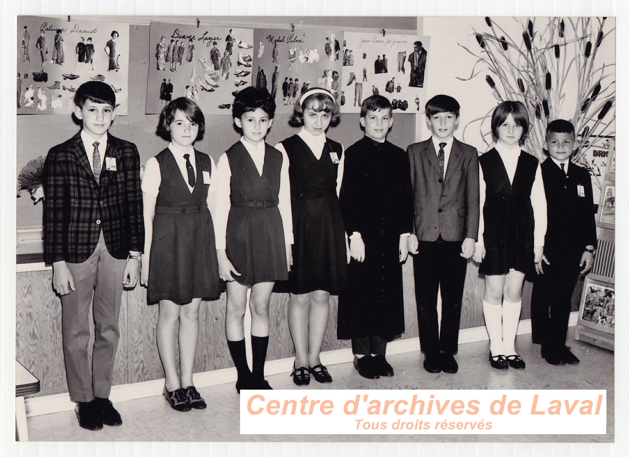 Jeunes tudiants de l'cole Girouard de Saint-Benot en 1970.