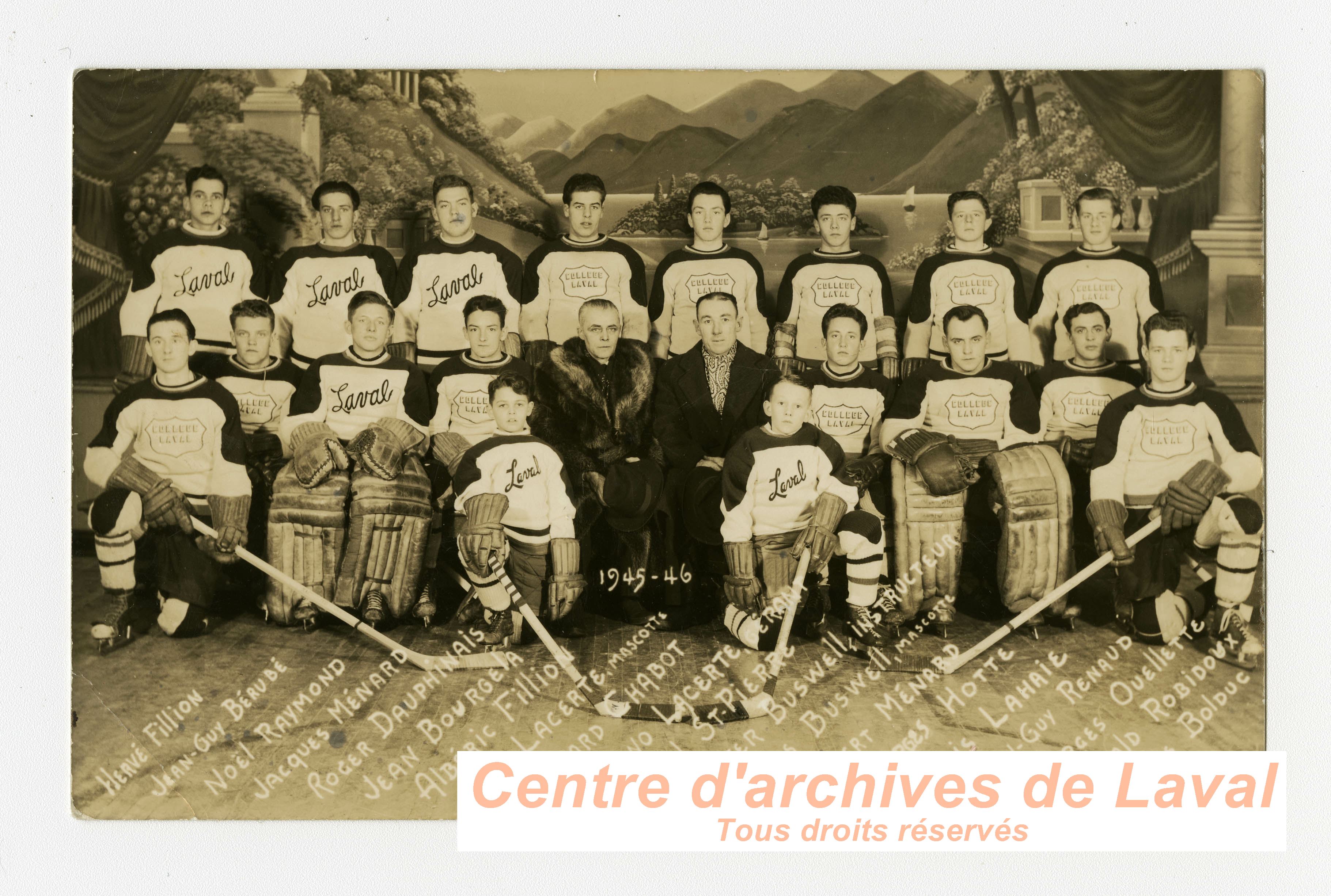 quipe de hockey du Collge Laval, en 1945-46