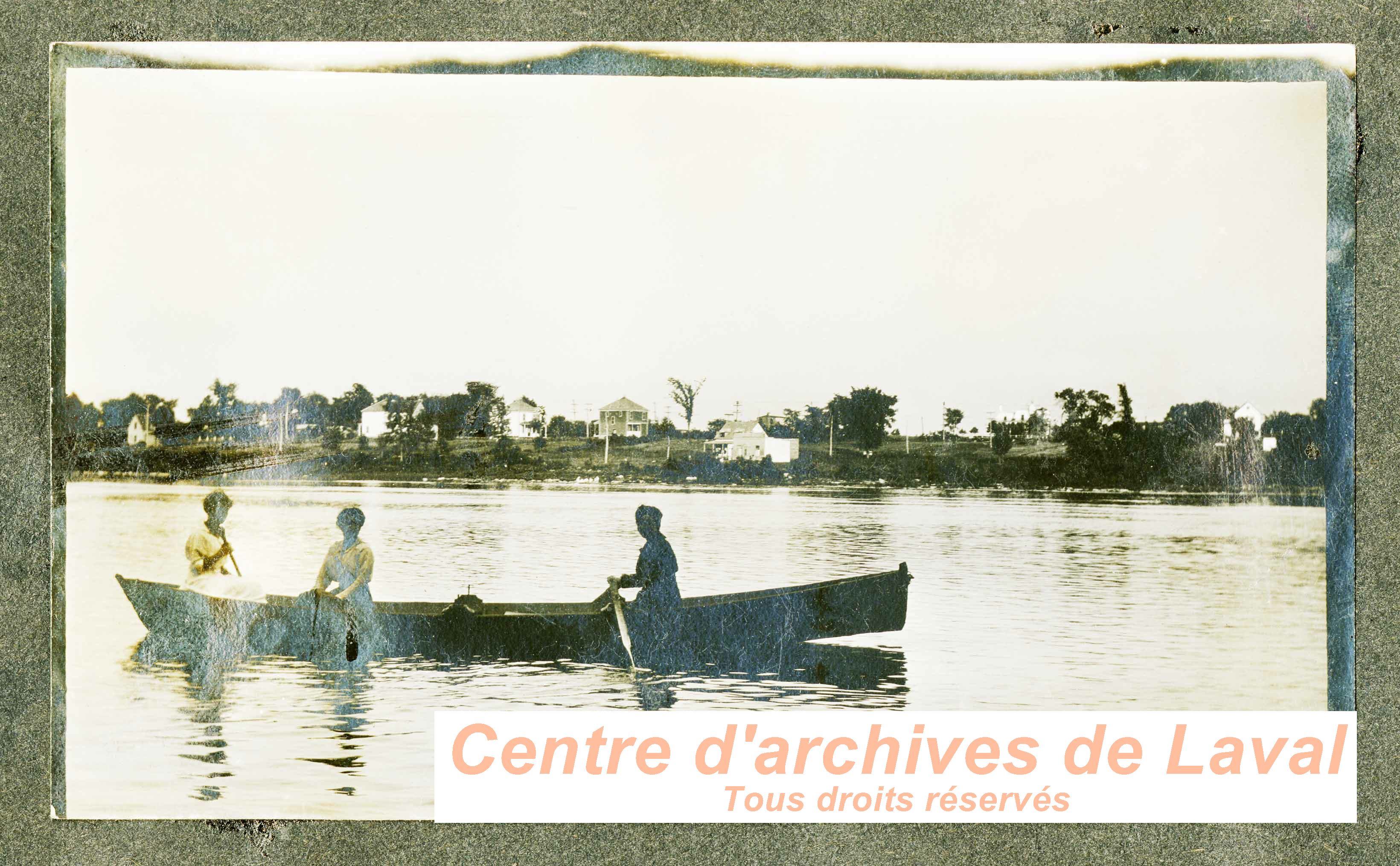 La famille Cyrille Bisson sur la rivire des Prairies,  Saint-Vincent-de-Paul.