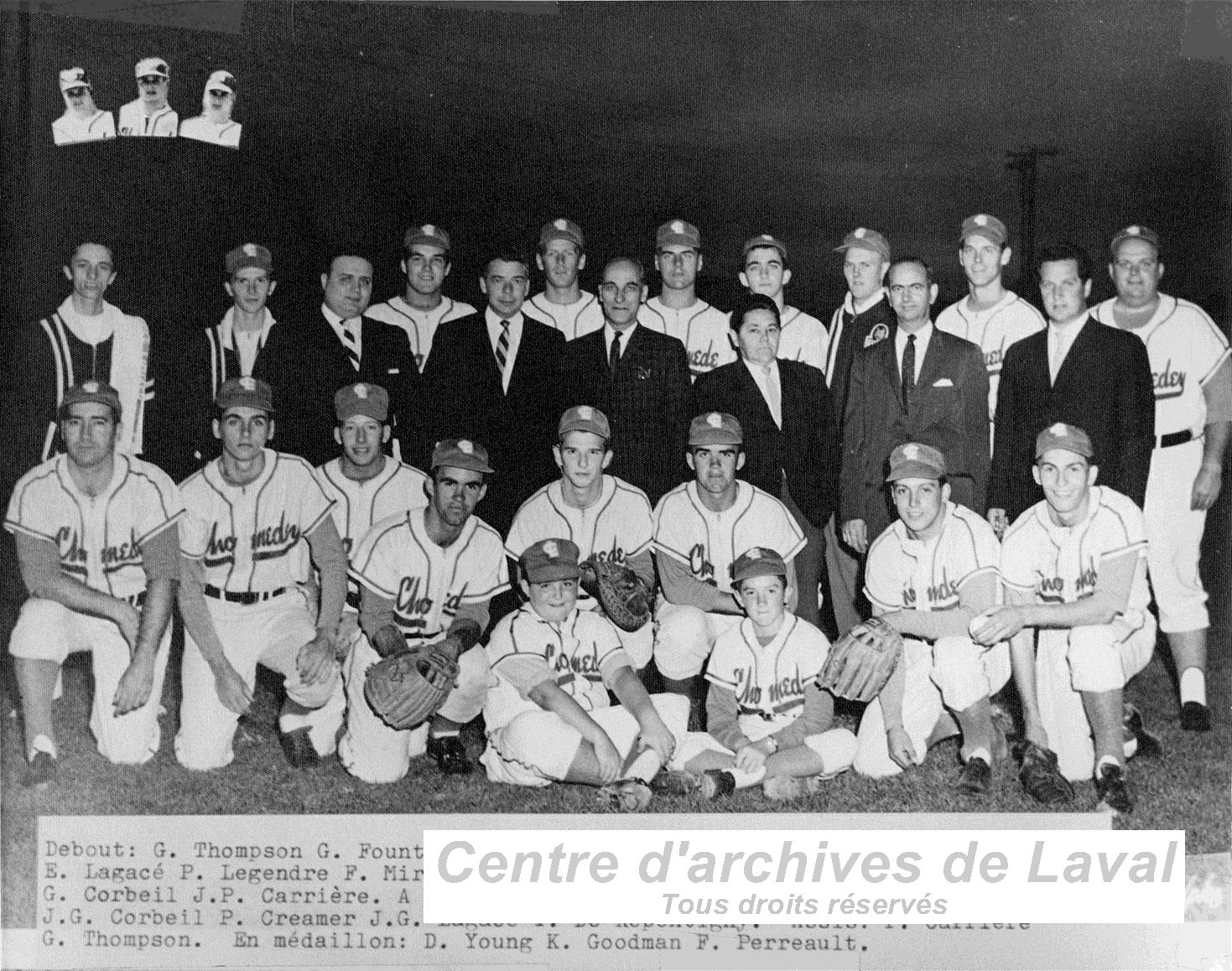 L'quipe de baseball Les Lions de Chomedey au dbut des annes 1960