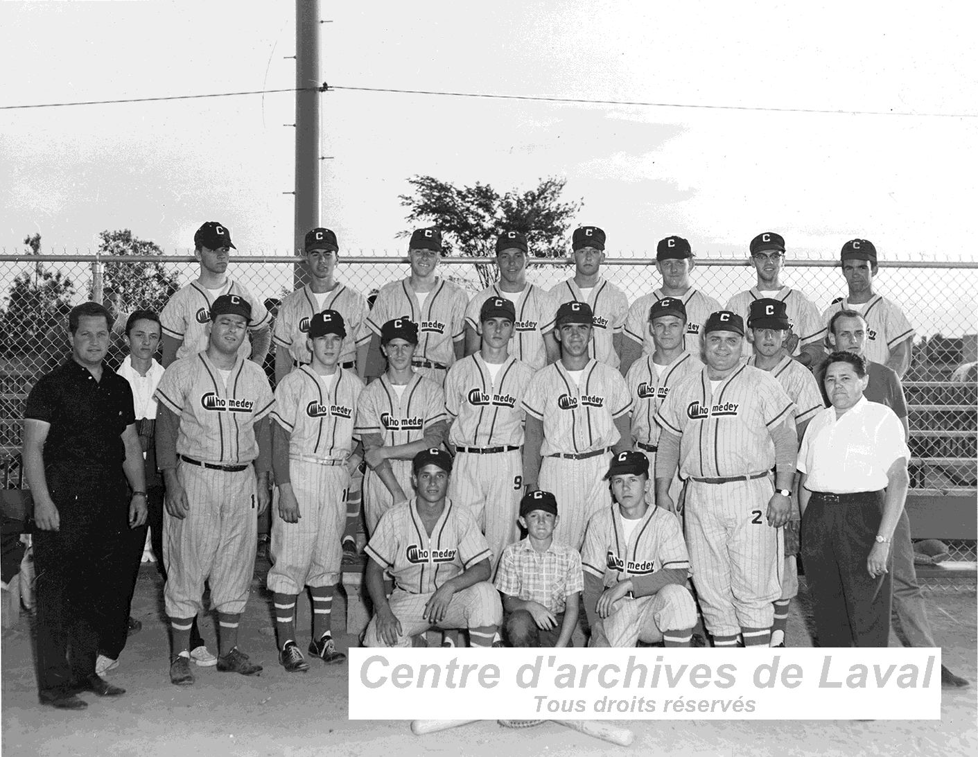 L'quipe de baseball Les Lions de Chomedey en 1962.